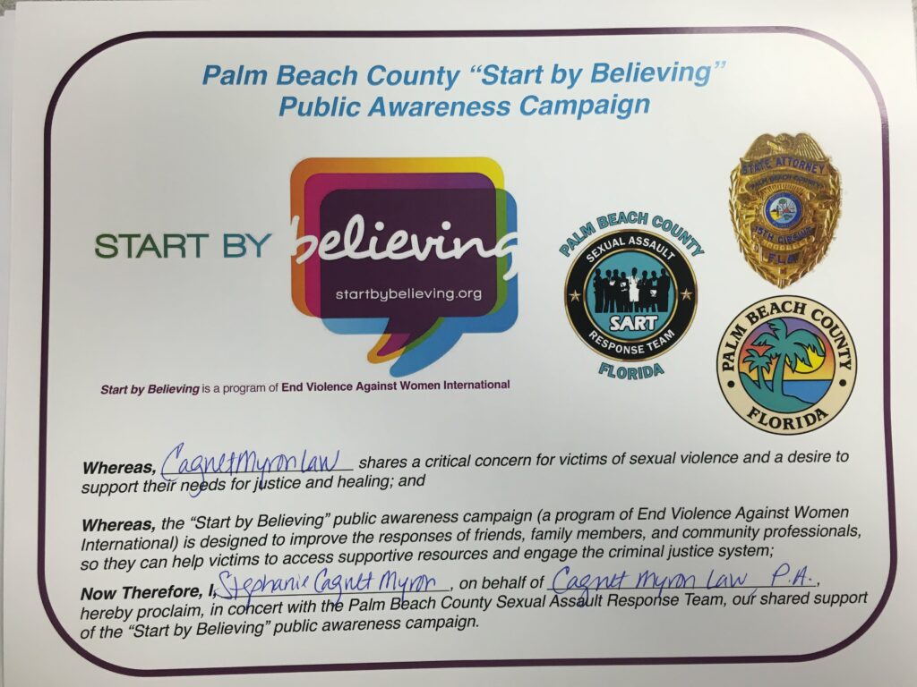Palm Beach County Sexual Assault Response Team Meeting #StartByBelieving