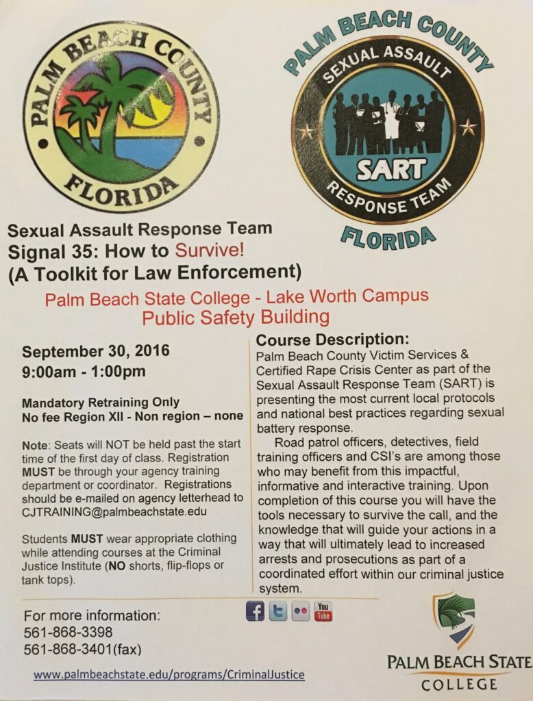 Palm Beach County Sexual Assault Response Team (SART) Training